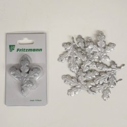 5 feuilles de chêne pour trophées de chasse au sanglier - couleur argent -