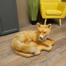 Fuchs Rotfuchs liegend auf Holzplatte Präparat Tierpräparat Tiertrophäe 89.8.188