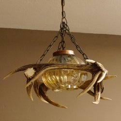 Deckenlampe Lampe Deckenleuchte 4x Sikahirschstange Stangen Leuchte 1 - flammig Lampenschirm