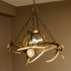 Deckenlampe Lampe Deckenleuchte 4x Sikahirschstange Stangen Leuchte 1 - flammig Lampenschirm