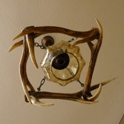 Deckenlampe Lampe Deckenleuchte 4x Sikahirschstange Stangen Leuchte 1 - flammig Lampenschirm