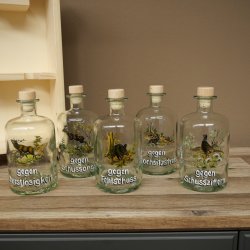 Jagdapotheke aus Holz mit 5 Flaschen und Jagdmotiv Jagd Neu 27.7.10.2