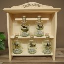 Jagdapotheke aus Holz mit 5 Flaschen und Jagdmotiv Jagd...