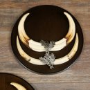 Phacochère, lot de 3 armes, défenses max. 27 cm, sanglier armé, Afrique, bouclier 88.15.75