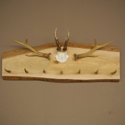 Geweih Garderobe mit 7 Hirschspitzen 2 Bockstangen Haken auf Holzbrett Rehgeweih Wandgarderobe Unikat 27.8.125