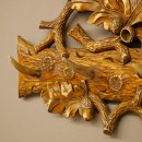 Geweih Garderobe mit 6 Hirschspitzen Haken auf geschnitztes Holzbrett 1x Rehgeweih Wandgarderobe Unikat 27.8.126