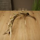 Schnapsleverancier 5x kleine glazen met steel op edelhertenstang Cadeau 27.60.2.57