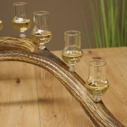 Schnapsleverancier 5x kleine glazen met steel op edelhertenstang Cadeau 27.60.2.57