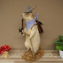 Taxidermied Wolpertinger marmot hiker with hat, backpack,...