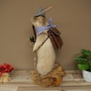 Taxidermied Wolpertinger marmot hiker with hat, backpack, neckerchief, walking stick, and pipe