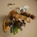 Wolpertinger: Marten with wings, deer antlers, punk...