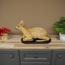 Faux-faon empaillé, couché sur un socle noir, jeune faon, hauteur 30 cm, empaillage de Bambi, 89.11.80