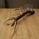 Liqueur Set: 5 Large Stemmed Glasses on a Red Deer Antler Stand – Gift Set 27.60.2.64