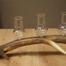 Fournisseur de schnaps : lot de 5 grands verres à pied sur un support en bois de cerf rouge - Cadeau 27.60.2.66