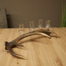 Fournisseur de schnaps : lot de 5 grands verres à pied sur un support en bois de cerf rouge - Cadeau 27.60.2.66