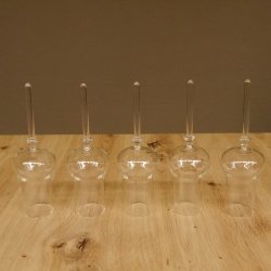 Fournisseur de schnaps : lot de 5 grands verres à pied sur un support en bois de cerf rouge - Cadeau 27.60.2.67