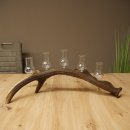 Schnapsleverancier 5 grote glazen met steel op een stang van roodhertenhoorn Cadeau 27.60.2.68