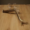 Liqueur Set: 3 Small Stemmed Glasses on a Red Deer Antler Stand – Gift 27.60.2.70
