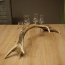 Set da liquore: 4 bicchierini con stelo su un corno di cervo rosso - Regalo 27.60.2.78
