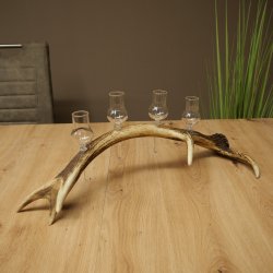 Set da liquore: 4 bicchierini con stelo su un corno di cervo rosso - Regalo 27.60.2.78