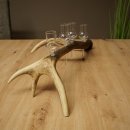 Set da liquore: 4 bicchierini con stelo su un corno di cervo rosso - Regalo 27.60.2.81