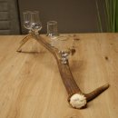 Set da liquore: 4 bicchierini con stelo su un corno di cervo rosso - Regalo 27.60.2.86