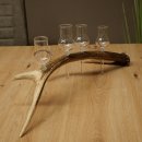 Set da liquore: 4 bicchierini con stelo su un corno di cervo rosso - Regalo 27.60.2.86