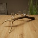 Set da liquore: 4 bicchierini con stelo su un corno di cervo rosso - Regalo 27.60.2.87