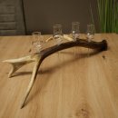 Set da liquore: 4 bicchierini con stelo su un corno di cervo rosso - Regalo 27.60.2.88