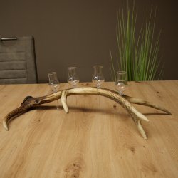 Set da liquore: 4 bicchierini con stelo su un corno di cervo rosso - Regalo 27.60.2.88