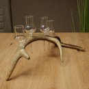 Set da liquore: 4 bicchierini con stelo su un corno di cervo rosso - Regalo 27.60.2.89