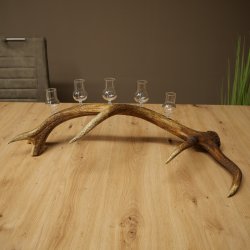 Set da liquore: 5 bicchierini con stelo su un corno di cervo rosso - Regalo 27.60.2.95