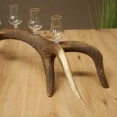 Vendedor de licores: 5 vasitos de cristal con pie, con un cuerno de ciervo rojo, regalo 27.60.2.100