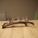 Fournisseur dalcool : lot de 5 petits verres à pied présentés sur un support en bois de cerf rouge - Cadeau 27.60.2.96