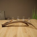 Liqueur Set: 5 Small Stemmed Glasses on a Red Deer Antler Stand – Gift Set 27.60.2.97