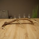 Liqueur Set: 5 Small Stemmed Glasses on a Red Deer Antler Stand – Gift 27.60.2.98
