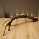 Liqueur Set: 5 Small Stemmed Glasses on a Red Deer Antler Stand – Gift Set 27.60.2.99