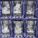 Schnaps Anbieter Akazienschild mit Rothirsch Spitze + Gläser hoch weiß Jagdmotiv