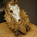 Roe Deer Antlers, Weight 310g, Roe Deer Antlers, Buck, Carved Trophy Shield 609.105
