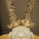Roe Deer Antlers, Weight 390 g, Roe Deer Antlers, Buck, Carved Antlers on Trophy Shield 609.109