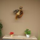 Wolpertinger: criatura mítica, martilla con cuernos de corzo, alas y peinado punk. Modelo «Wolpi». Altura: 59 cm