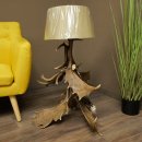 Floor lamp made from 6 fallow deer antlers, 1-light, fallow deer antler lamp, lampshade