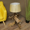 Floor lamp made from 6 fallow deer antlers, 1-light, fallow deer antler lamp, lampshade