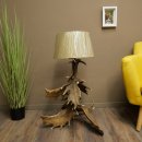 Floor lamp made from 6 fallow deer antlers, 1-light, fallow deer antler lamp, lampshade