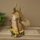 Wolpertinger "Wolpi" Large Muskrat Taxidermy Specimen with Green Eyes, Wings, Antlers, Cane, and Lantern; Height 38 cm; Mythical Creature; Fun Gift; 86.14.14