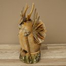 Wolpertinger Wolpi Musk Specimen with Stick, Deer Antlers, Orange Eyes, Mythical Creature 86.4.140
