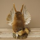 Wolpertinger Wolpi Musk Specimen with Stick, Deer Antlers, Orange Eyes, Mythical Creature 86.4.140