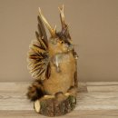 Wolpertinger Wolpi Musk Specimen with Stick, Deer Antlers, Orange Eyes, Mythical Creature 86.4.140