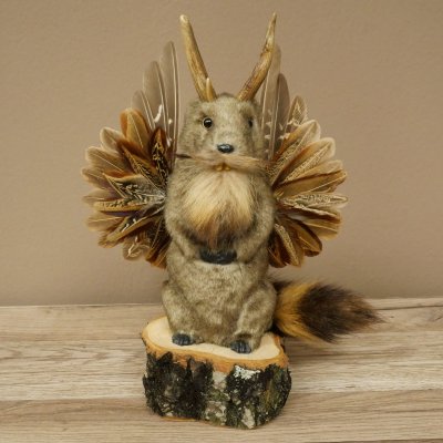Wolpertinger Marble Stuffed Toy Mythical Creature with Wings, Beard, and Antlers Wolpi 86.16.47