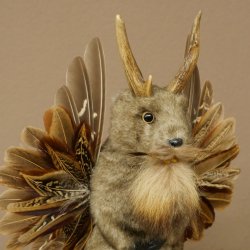 Wolpertinger Marble Stuffed Toy Mythical Creature with Wings, Beard, and Antlers Wolpi 86.16.47